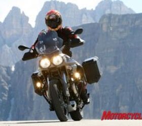 2009 moto guzzi stelvio 1200 ntx abs review motorcycle com, The Stelvio NTX was right at home carving up mountain roads