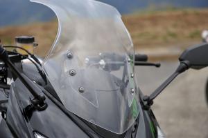 the best literbike for the street motorcycle com, The Ninja s 3 way adjustable windscreen is both simple and functional