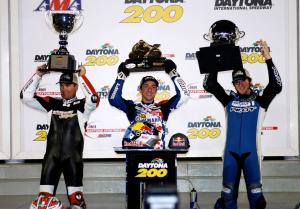 2010 daytona bike week report, Steve Rapp left finished third Dane Westby right took second and 19 year old Josh Herrin captured the win