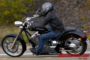 2010 honda fury review motorcycle com, Scraping pegs isn t too difficult on the surprisingly sure footed Fury