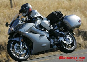 motorcycle com, With room to wind it up the Interceptor showed its top end power advantage over the F800