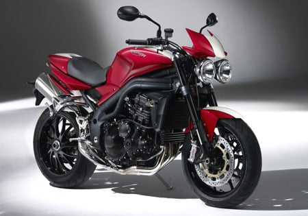 featured motorcycle brands, The Triumph Speed Triple gets the two toned treatment with this special edition version