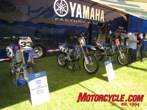 yamaha media day, Yamaha s formidable motocross lineup Bike 8 is Grant Langston s championship winning YZ450F