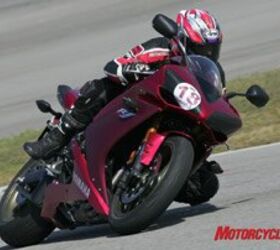 2008 literbike shootout zx 10r vs cbr1000rr vs gsx r1000 vs yzf r1 motorcycle com, Though maybe not a favorite on the street the venerable R1 is a serious force on the track The R1 engine screams at the top of its rev range has good brakes and excellent handling