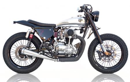 deus ex machina video, The Sevenish is a completely frame up custom made by Woolie The name comes from the 007 stamp in the frame Based on a Kawasaki W650 engine its intentions are pure dirt track for the street