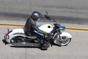 2013 victory boardwalk review motorcycle com, Check out the distance between the handgrips The sportbike fuel filler cap looks out of place on a cruiser