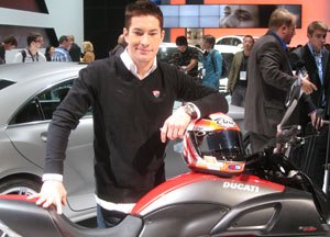 nicky hayden interview, MotoGP star Nicky Hayden debuts Ducati s Diavel and announces AMG Mercedes sponsorship of his race team at last month s LA Auto Show