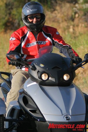 2008 can am spyder review motorcycle com, A smile generator for sure