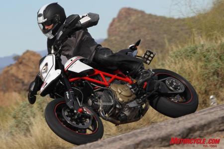 2010 ducati hypermotard 1100 evo review motorcycle com, The Hypermotard EVO SP is available in a choice of a red themed or white themed Ducati Corse livery