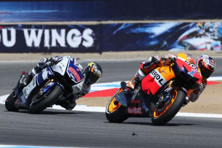 2012 motogp laguna seca results, Casey Stoner stalked Jorge Lorenzo for 22 laps before taking the lead and holding on for the win