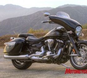 2011 bagger cruiser shootout motorcycle com, Dark Star The Stratoliner Deluxe from Star Motorcycles is a Stratoliner model at its core but the addition of a stylish bar mounted fairing and saddlebags make it an instant contender in the growing bagger market