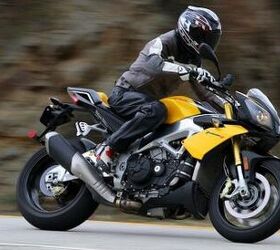 2012 aprilia tuono v4 r review motorcycle com, We enjoyed the Tuono s sporty yet comfortable ergonomics