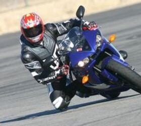 2005 yamaha r6 track test motorcycle com, Yamaha seems to have solved the old R6 s turn in feel problem