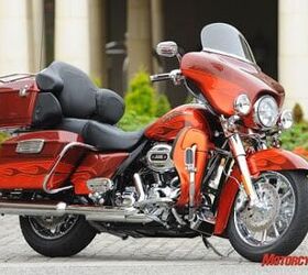 2010 harley davidson cvo model line up preview motorcycle com, Burnt Amber Hot Citrus with Flame graphic