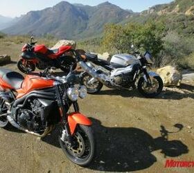 manufacturer 2009 streetfighters shootout aprilia tuono 1000 r buell 1125cr triumph , A trio of kick ass bikes any one of which most riders could really enjoy
