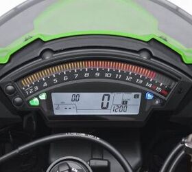 2011 kawasaki zx 10r unveiled motorcycle com, Bright LEDs make up the bar graph tachometer A host of other information is transmitted via the LCD cluster below