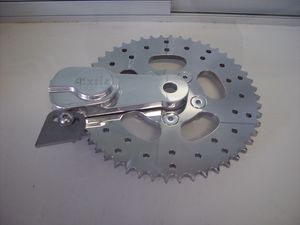 exile cycles video interview motorcycle com, Sprocket Brake Rotor combo is a neat idea but will require much care when lubing the chain actually