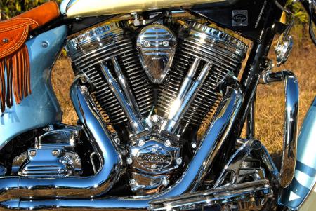 2010 indian chief vintage review motorcycle com, Bottle cap rocker covers and lots of shine distinguish this American V Twin which Indian s engineers assert is as beautiful on the inside as it is on the outside