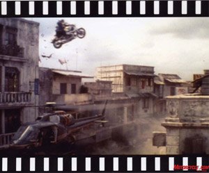 alien motorcyclists among us, Jean Pierre Goy s famous stunt in the Bond flick Tomorrow Never Dies