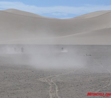 alien motorcyclists among us, Chritoph del Bondio s idea of fun is riding as fast as possible up Mammoth Dunes