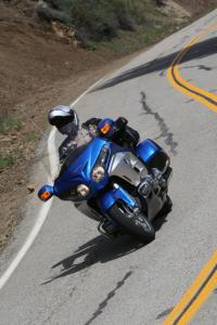 2012 honda gold wing review first ride motorcycle com, Honda engineers have made several suspension tweaks and fitted new tires to the 2012 Gold Wing Turn in response is slightly quicker than the venerable previous version and cornering clearance remains excellent for such a big rig
