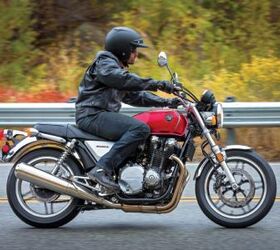 2013 honda cb1100 review quick ride motorcycle com, The CB1100 is a very rider friendly machine that s easy to pilot for almost anyone Note that its seat is more sculpted and less flat than bikes from the 70s