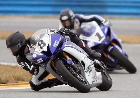 ama racers test repaved daytona track, Graves Yamaha s two Joshes Herrin and Hayes were among those who took part in the Dunlop tire test at Daytona International Speedway