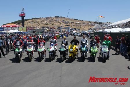 2010 fim e power race at laguna seca, The FIM requested all competitors to line up after Sunday s race