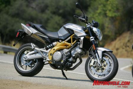 2008 aprilia sl750 shiver review motorcycle com, A liquid cooled 750cc V Twin is cradled in an attractive steel and aluminum trellis frame