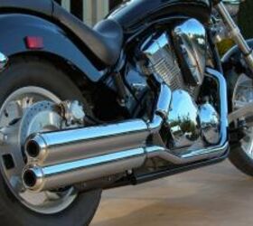 2010 honda vt1300 sabre review motorcycle com, For an OE exhaust system it both looks and sounds like aftermarket
