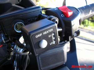 2010 honda nt700v review motorcycle com, Three way adjustable grip warmers 189 95 are available as an accessory a must for any true touring rounder