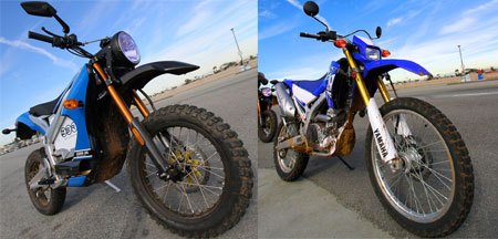 dual sport shootout electric vs gasoline motorcycle com, Behold the state of the art in two different types of dual sport motorcycle
