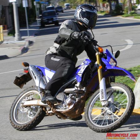 dual sport shootout electric vs gasoline motorcycle com, The Yamaha is as flickable as the Zero Both these bikes could alternately be shod with supermoto wheels and tires by the way