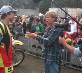 top 10 ups and downs of 2010, Director Dana Brown interviewing Travis Pastrana for the On Any Sunday film sequel he s shooting