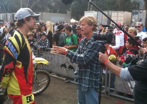 top 10 ups and downs of 2010, Director Dana Brown interviewing Travis Pastrana for the On Any Sunday film sequel he s shooting