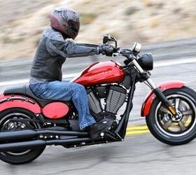 2013 victory judge review motorcycle com, Victory intended the Judge s ergo layout to fit a wide variety of riders The handlebar s forward position does require some stretch but the bike s rider triangle was generally comfortable during a full day ride
