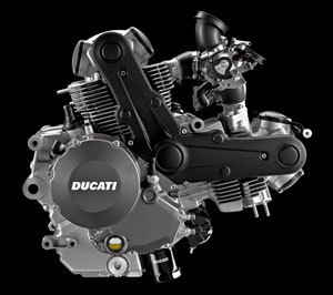 2010 ducati hypermotard 796 review motorcycle com, The new Hypermotard 796 engine is more than just a stroked Monster 696 according to Ducati The 803cc L Twin mill uses new pistons for a higher compression ratio narrower and therefore lighter crankcases and an 848 type flywheel are part of the updates that give the 796 a claimed 81 hp at the crank