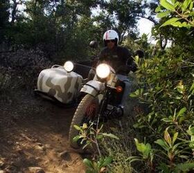 2011 ural gear up sidecar review video motorcycle com, It s wider than a normal two wheeler but the Ural can still squeeze into tight trails or blaze new ones with the help of its 2WD