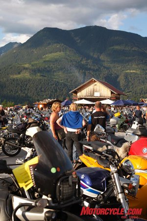 bmw motorrad days, As day faded to night revelers parked their bikes and headed to the beer garden for some party time live music and many beverages
