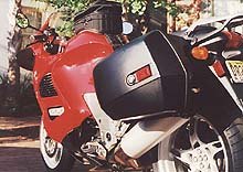 first impression 1998 bmw k1200rs motorcycle com, BMW put together a 400 accessory package including heated grips luggage rack and saddlebag supports