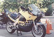 first impression 1998 bmw k1200rs motorcycle com, The flamboyant yellow and grey checkered flag design comes as a 500 option