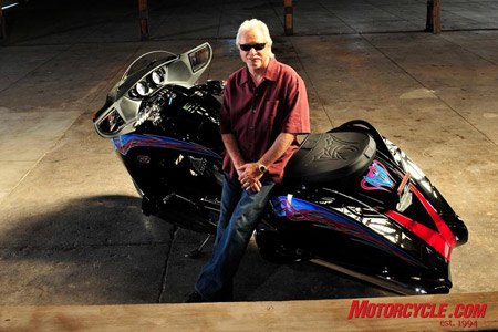 2009 victory models review vegas jackpot hammer hammer sport motorcycle com, Arlen Ness with his Signature Vision