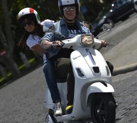 2013 vespa lx and s 125 150 3v review motorcycle com, Traveling with a passenger can be done in comfort and the new engine produces enough power to get going without issue