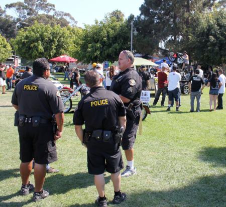 2010 la calendar motorcycle show report, Police were hired to look out for trouble but seem unconcerned as riders learn new tricks