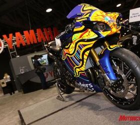 featured motorcycle brands, The one off Rossi style Riders for Health Yamaha R1 will be displayed at the Dainese charity event