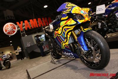 featured motorcycle brands, The one off Rossi style Riders for Health Yamaha R1 will be displayed at the Dainese charity event