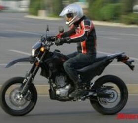 2009 yamaha wr250x review motorcycle com, Upright neutral ergonomics contribute greatly to the WR250X s versatility