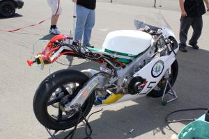 first u s ttxgp at infineon raceway, An electric shut off is mandatory for all electric racers Electric Race Bike s twin Agni motored TZ250 based machine shown