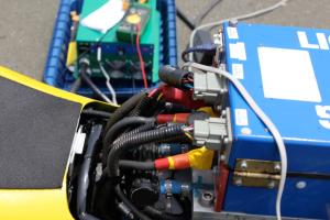 first u s ttxgp at infineon raceway, Coolant lines run to the controller box on the Lightning prototype racer