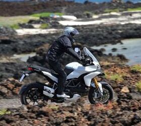 2010 ducati multistrada review motorcycle com, The Multistrada has off road pretentions but it s no BMW GS Still it has the capability to take on light duty riding off the pavement